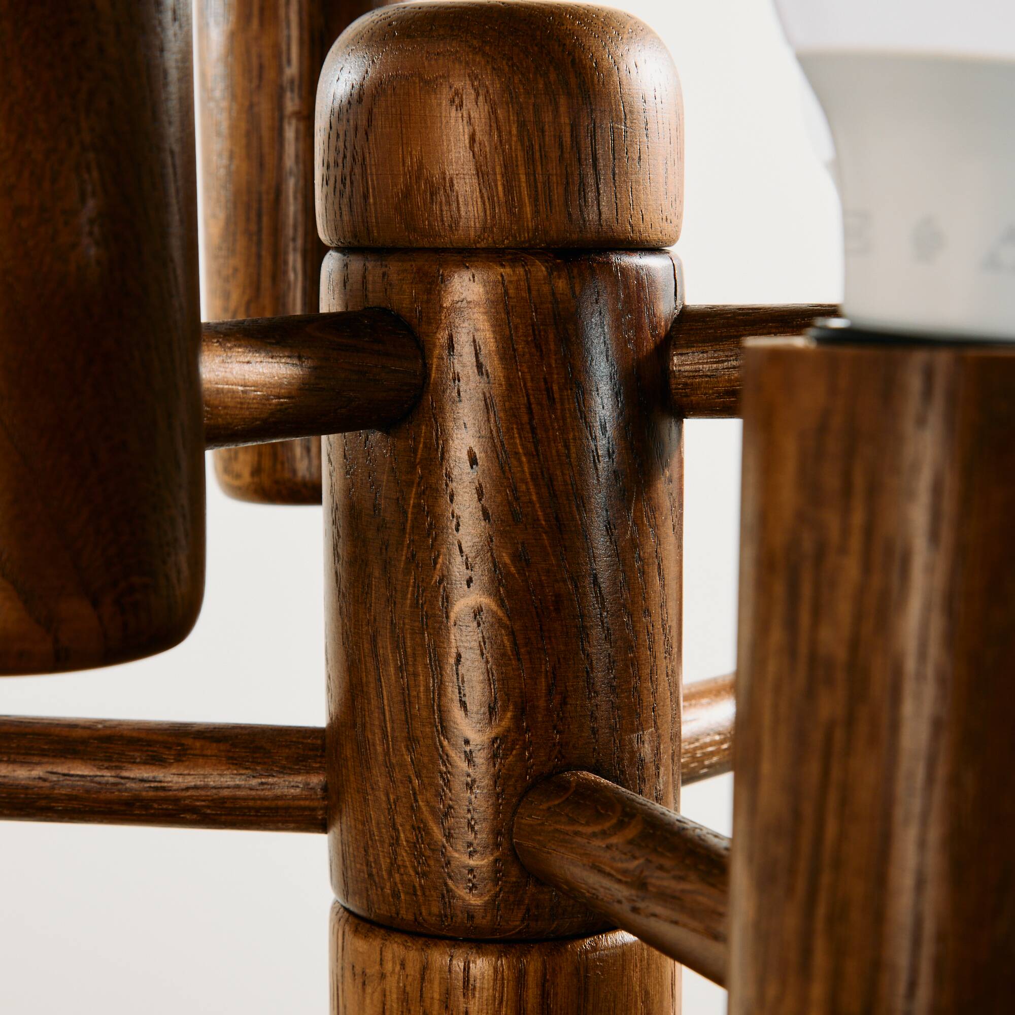 Oak table lamp by Temde Leuchten