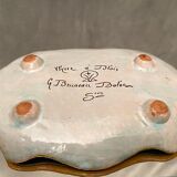 Cup decorated with swan crown fleur-de-lys earthenware by Blois Bruneau Balon