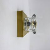 Vintage Peill & Putzler Ice glass Wall Lamp , 1970s