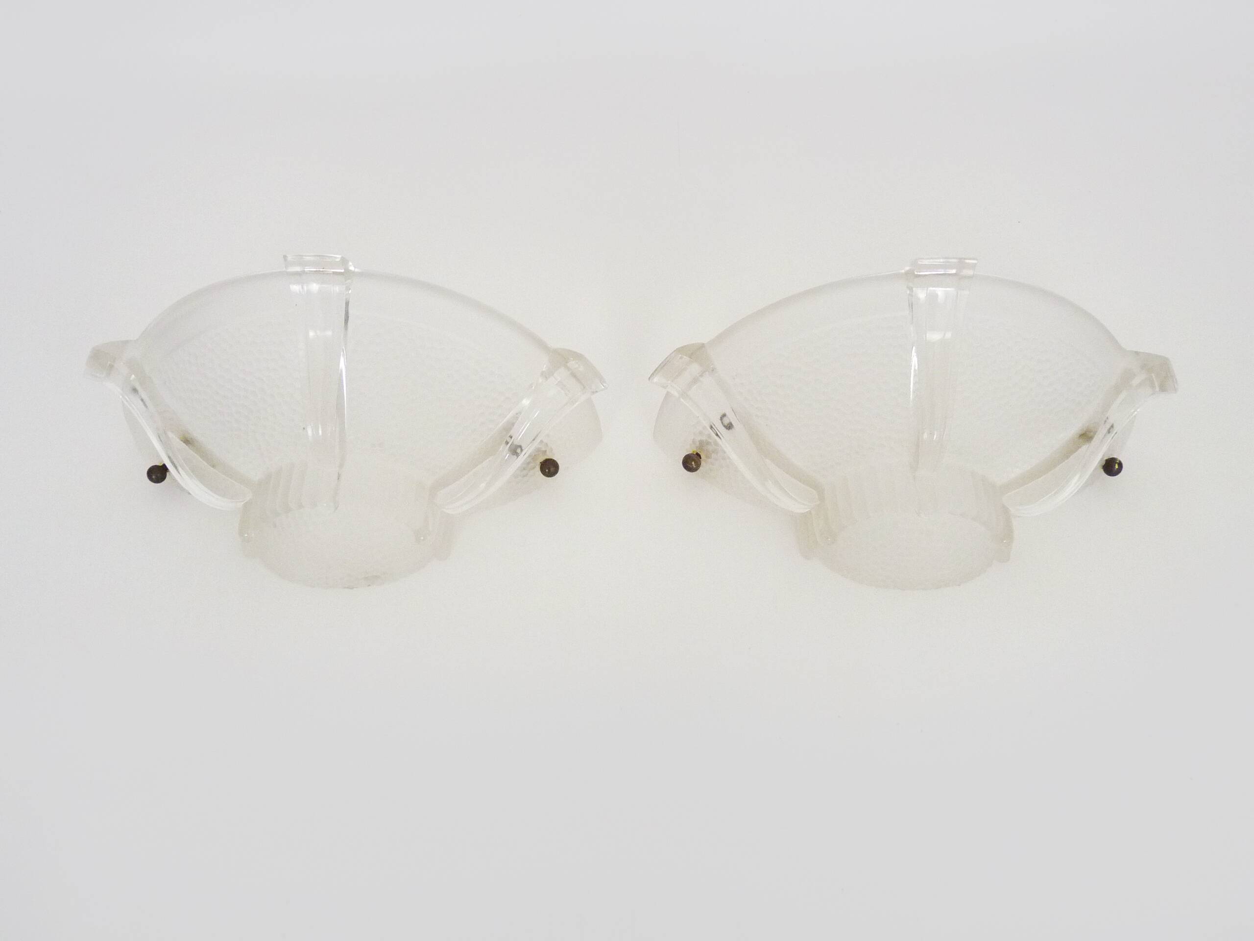 Pair of Ezan style glass wall lights from the 30s and 40s