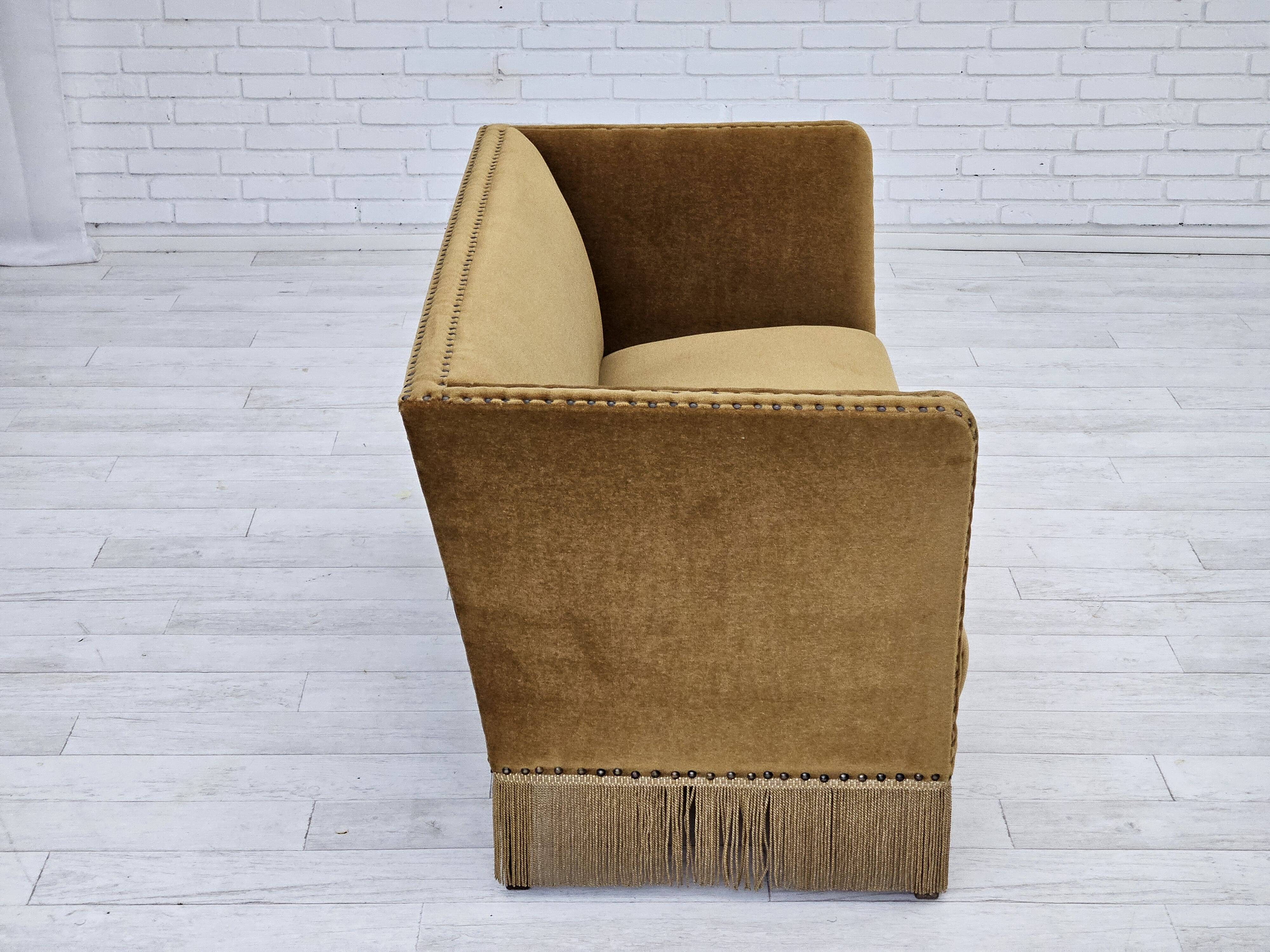 1960s, Danish 2 seater sofa, furniture velour, original condition.