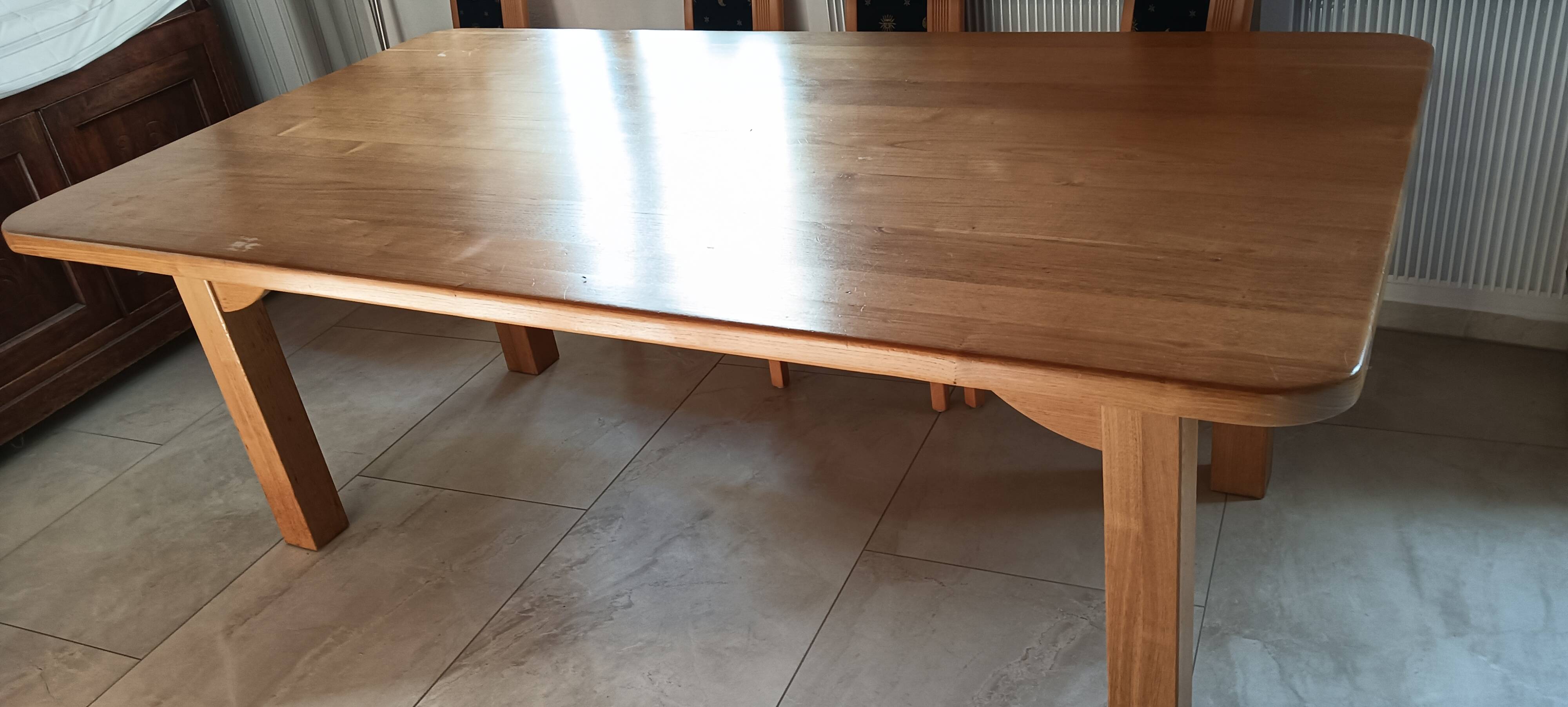 Table à manger exceptionnelle en chêne massif 220x120x78 cm