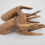 Empty wooden hands pocket