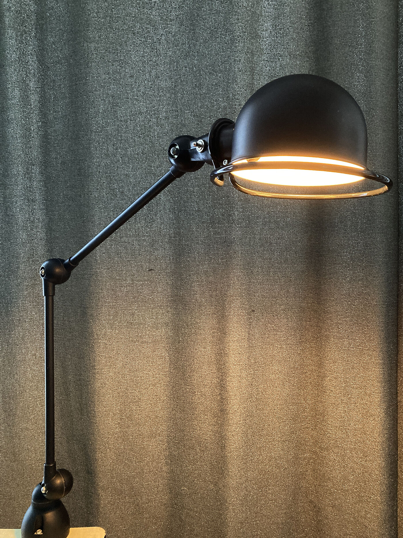 Original satin black two-arm Jielde lamp 1960