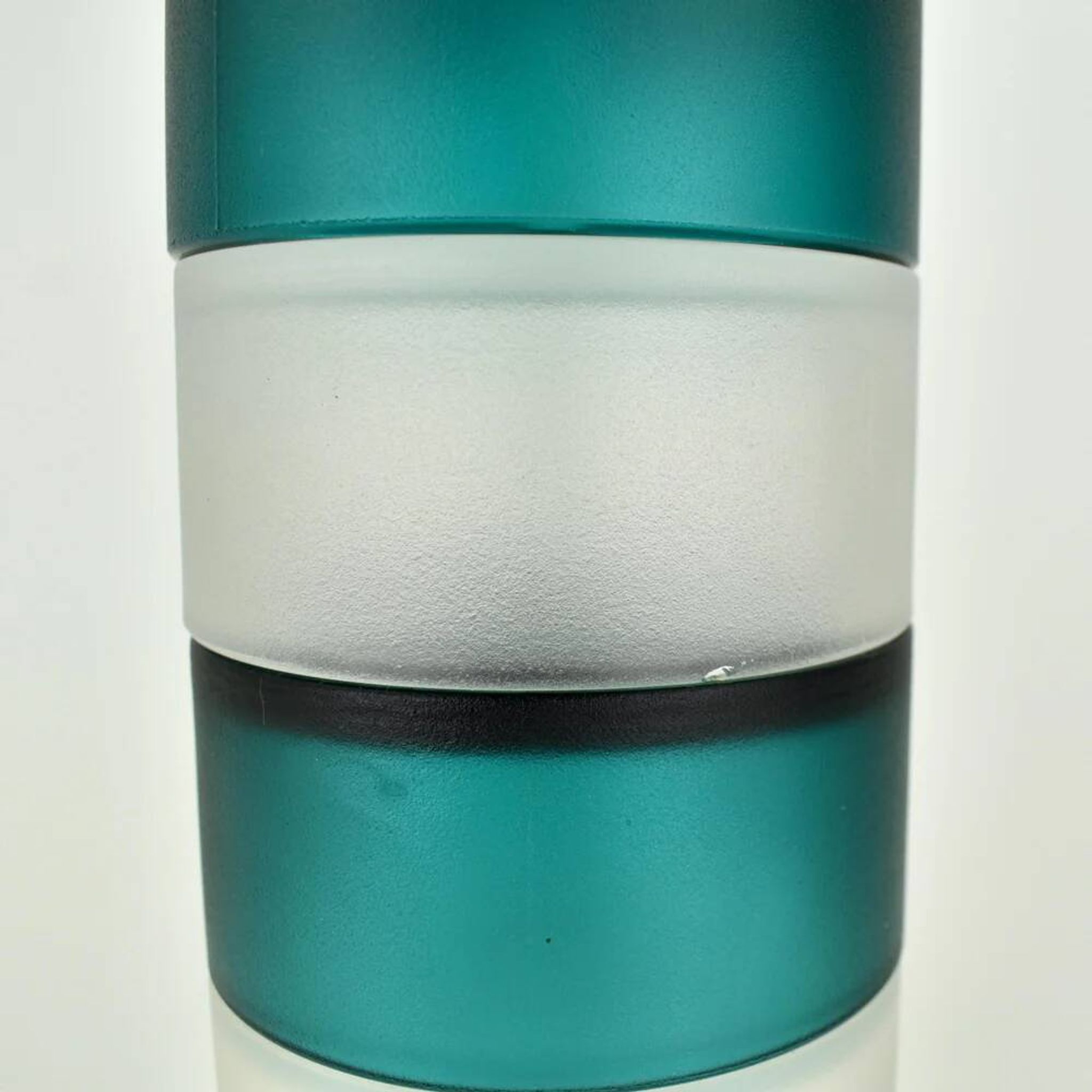 Lampe de table scandinave vintage moderniste bleu sarcelle et verre clair