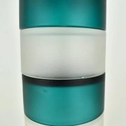 Lampe de table scandinave vintage moderniste bleu sarcelle et verre clair
