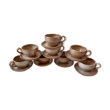 Lot de 8 tasses en grès et ses 8 sous tasses