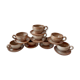 Set of 8 cups in sandstone and its 8 under cups