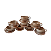 Set of 8 cups in sandstone and its 8 under cups