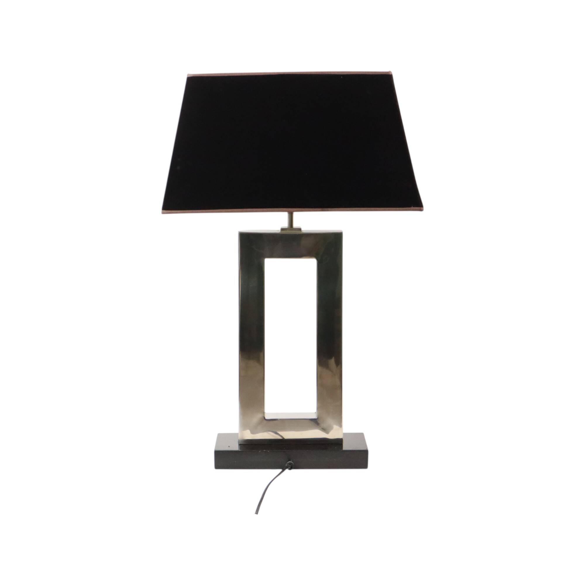 Lampe de table design Eichholtz Arlington en acier inoxydable avec base en granit 72 cm
