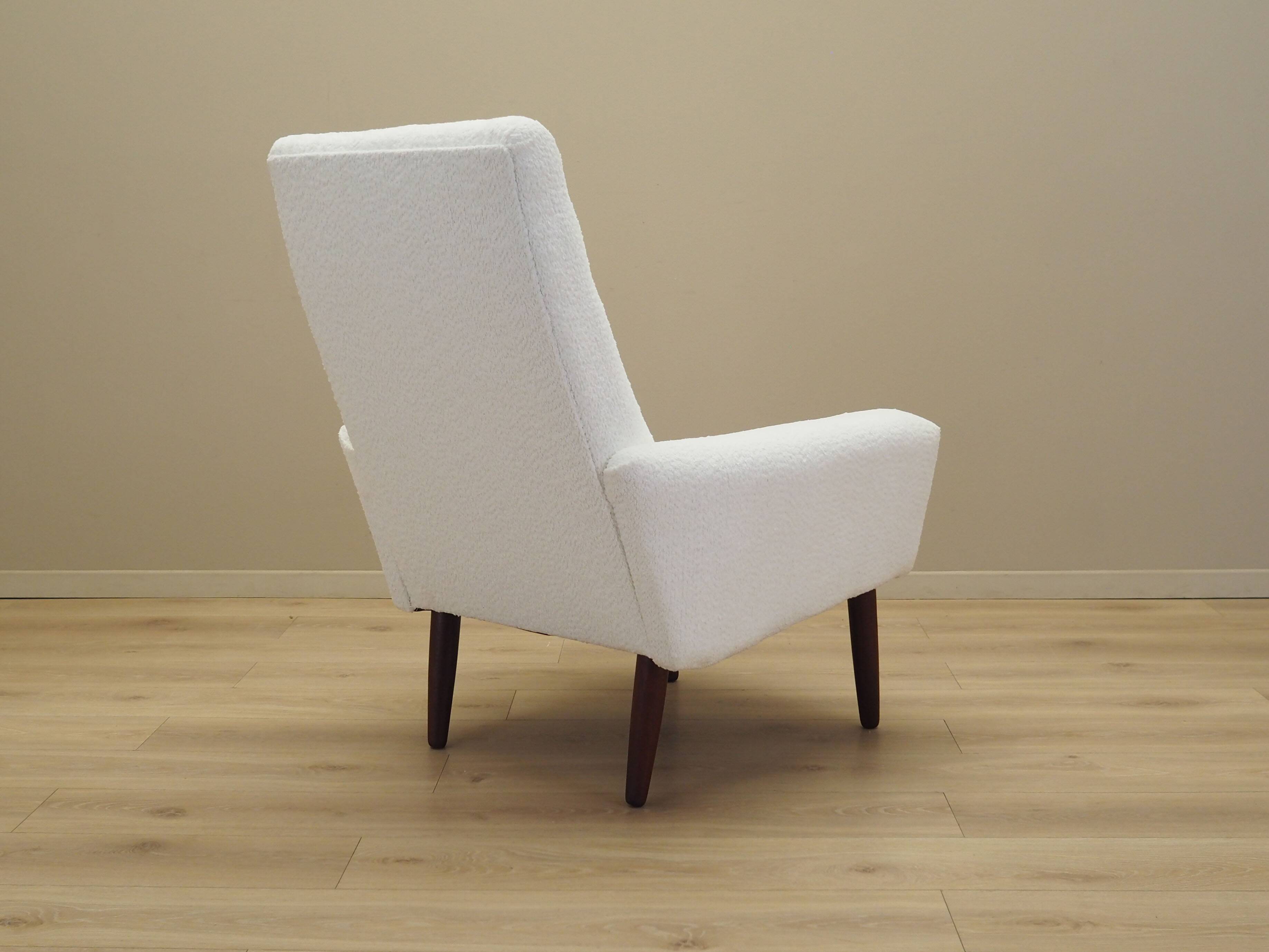 White armchair, Danish design, 1970s, production: Denmark