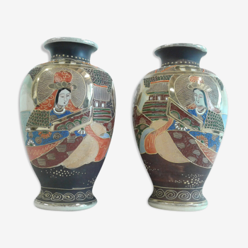 Pair Vases Satsuma