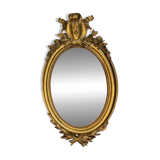 Louis xvi style mirror gilt wood with beveled glass leaf 19th c. period