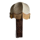 Brutalist Africanist lamp in carved wood 1950 fabric lampshade