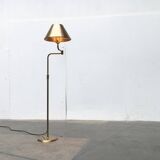 Lesan floor lamp in vintage German brass, Hollywood Regency style by Florian Schulz, 1970s.