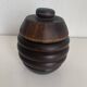 Pot à tabac vintage 1930 tabatière bois sculpté pipe - 15 x 12 cm