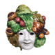 Vintage earthware commedia mask, florence