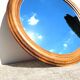 Mirror vintage round wood, 60cm