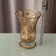 Art Deco Gilded Glass Vase with Geometric Gold Grid Decoration