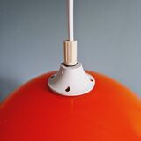 Large vintage pendant lamp in red opaline, 1970s