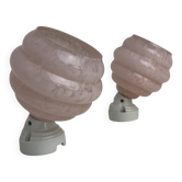 PAIR OF ANTIQUE VINTAGE GLASS WALL LIGHTS FROM CLICHY