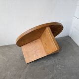 Round modernist coffee table, elm, 1950s.