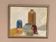 Huile sur panneau du milieu du siècle – "Nature morte" par M.O. Vintage et encadrée 44 × 26 cm