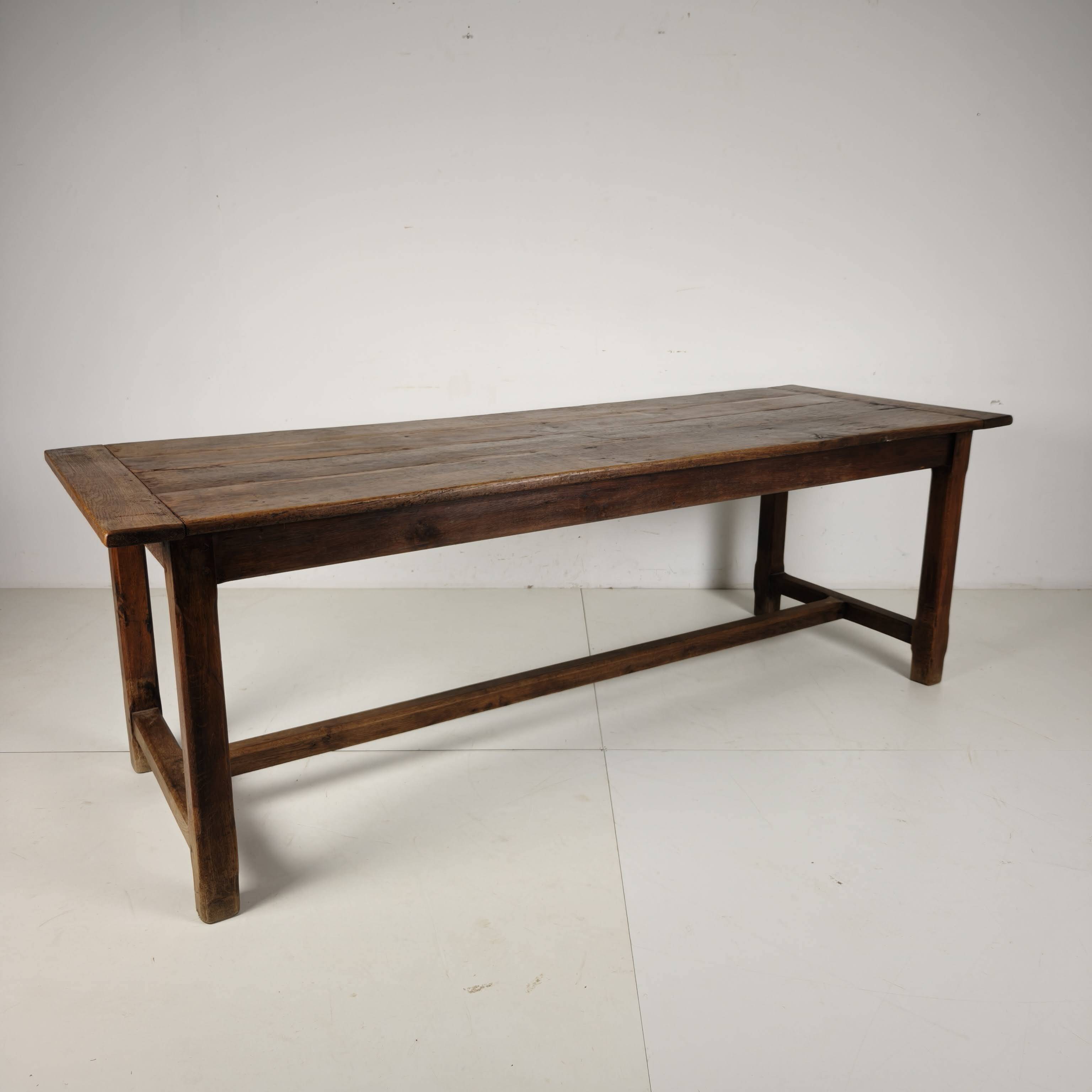 French Oak Farmhouse Table, 19th Century
