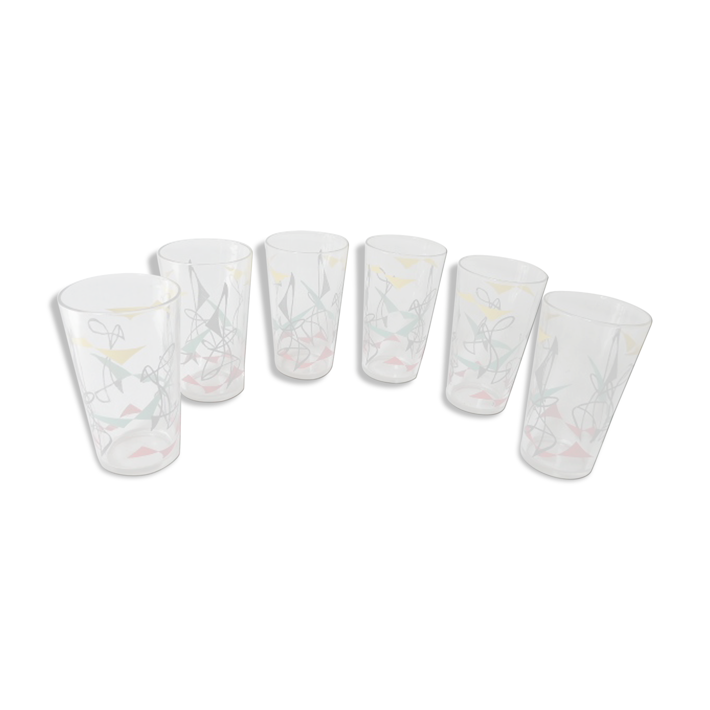 Set de 6 verres à orangeade années 1960