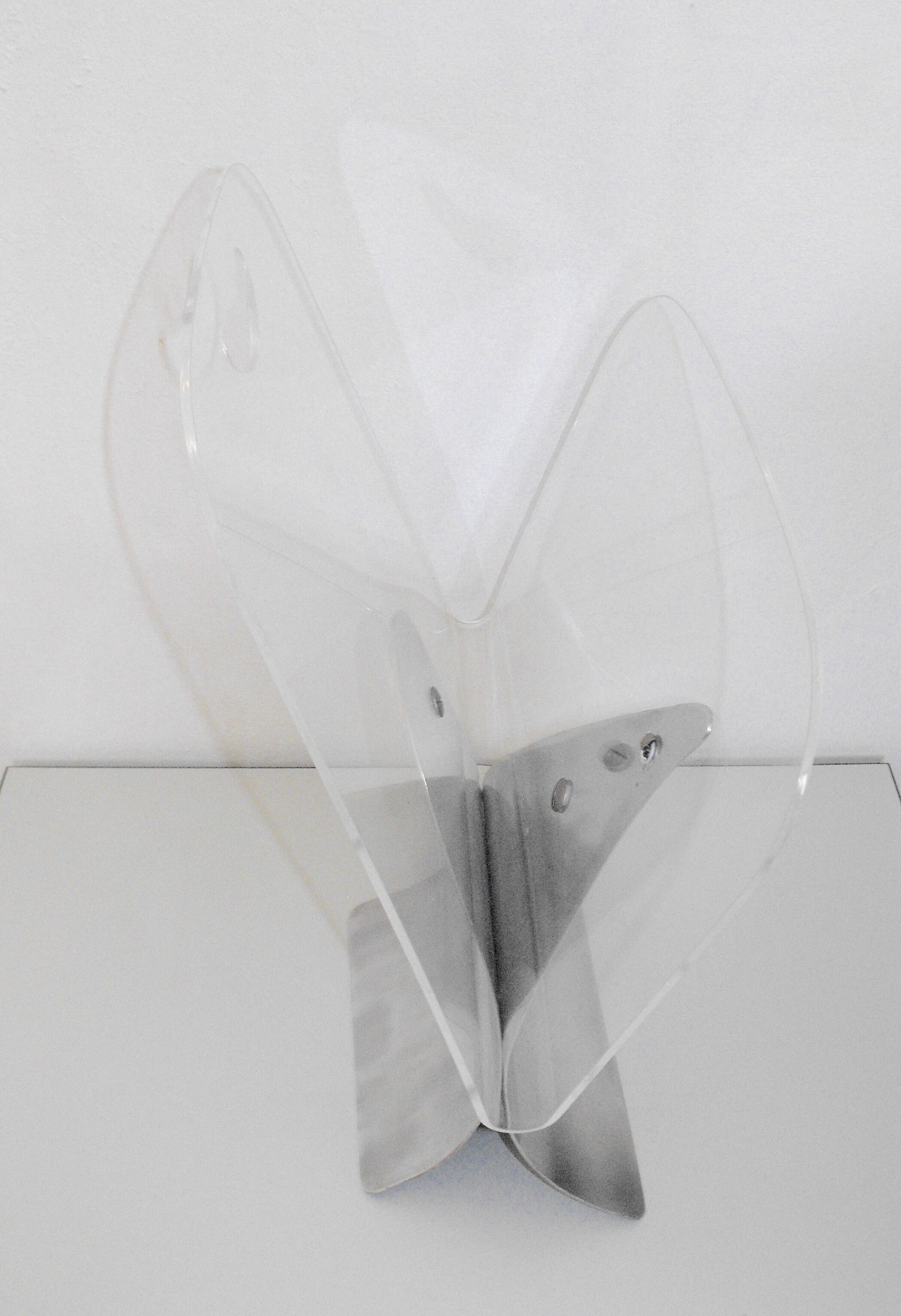 70s review holder in aluminum and plexiglas