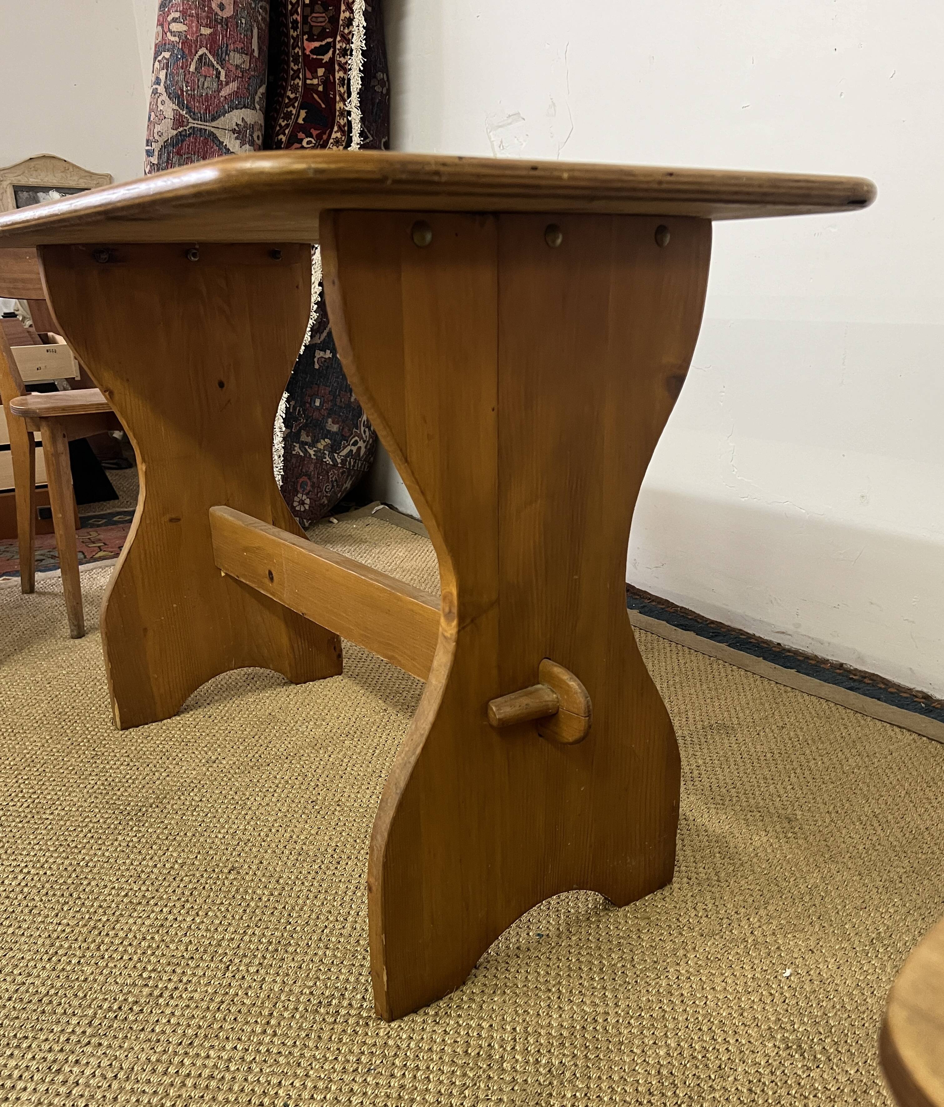 Vintage wooden table and 4 chairs set