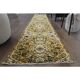 Tapis couloir vintage turc Oushak fait main en laine et coton jaune 59x378