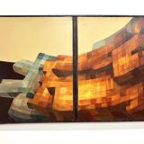 Modernist diptych, oil on canvas