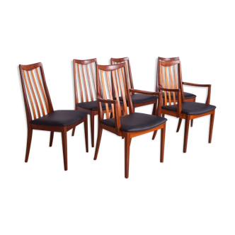 Mid Century Teak & Leather Dining Chairs by Leslie Dandy for G-Plan, 1960