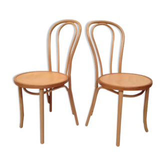 Paire de chaises en bois courbé bistrot