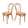 Paire de chaises en bois courbé bistrot