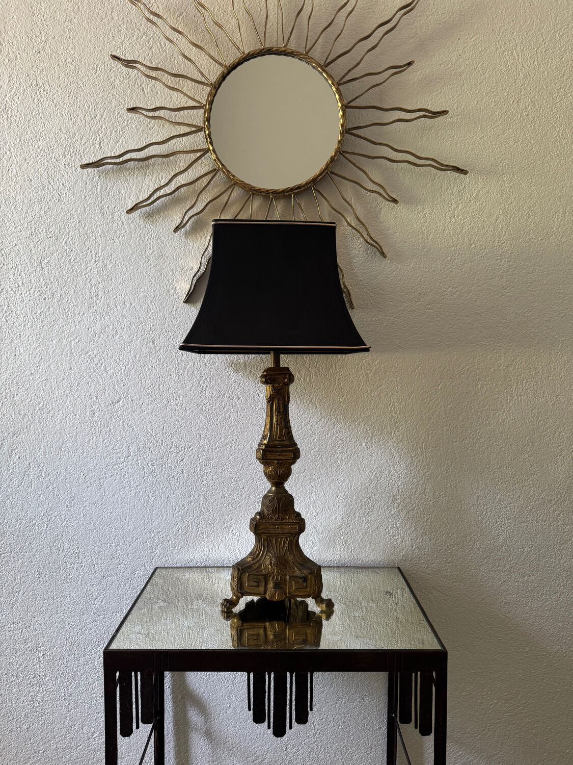 Antique church candlestick lamp