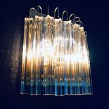 Hollywood Regency Style Glass & Brass Wall Lamp from Massive, Italy, 1980s