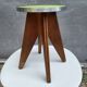 Vintage pop design stool 1950 • granny green leather