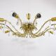 Grand lustre floral Lobmeyr du milieu du siècle en laiton et cristal, années 1950, Autriche