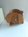 Vintage 80's wooden dog lamp, raison, france