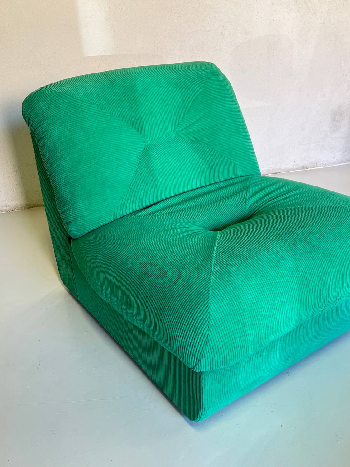 70s velvet armchair Roche Bobois