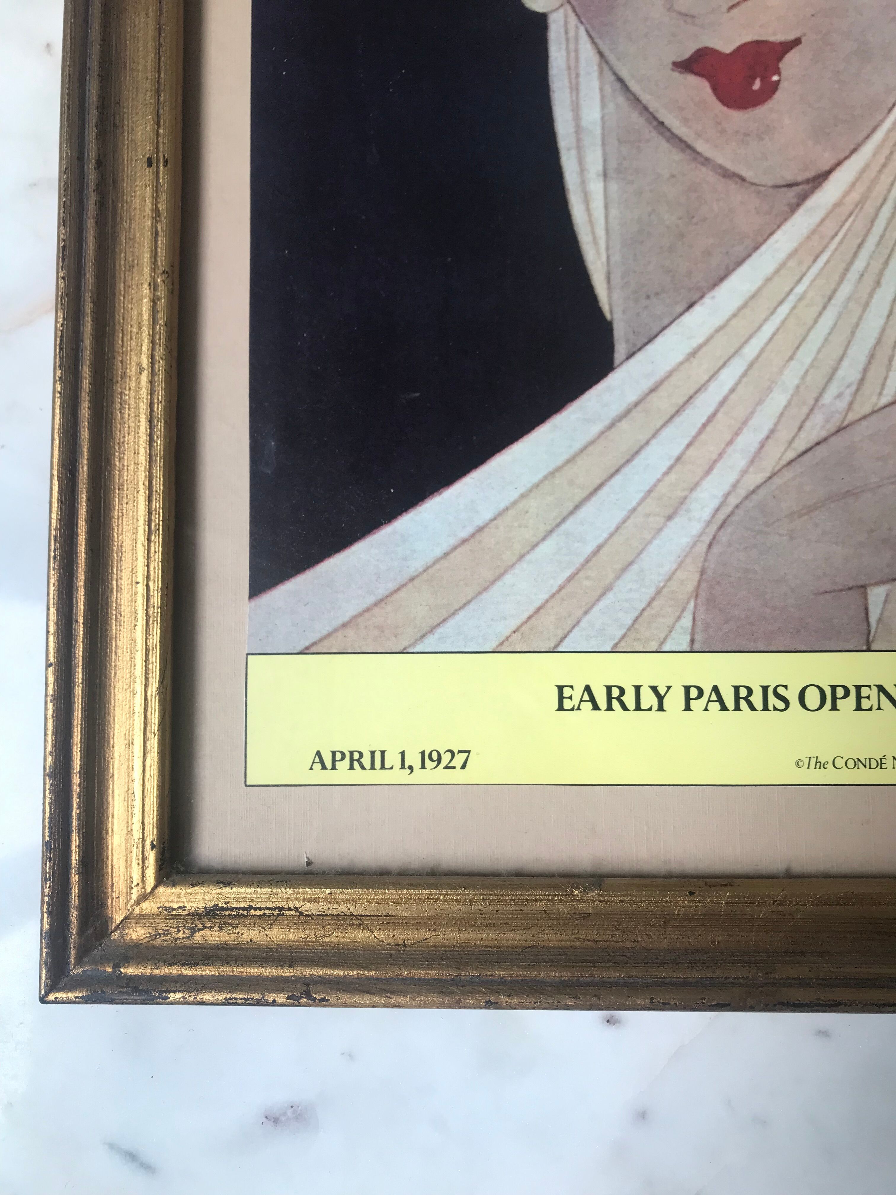 Illustration couverture d'un ancien magazine Vogue sous cadre