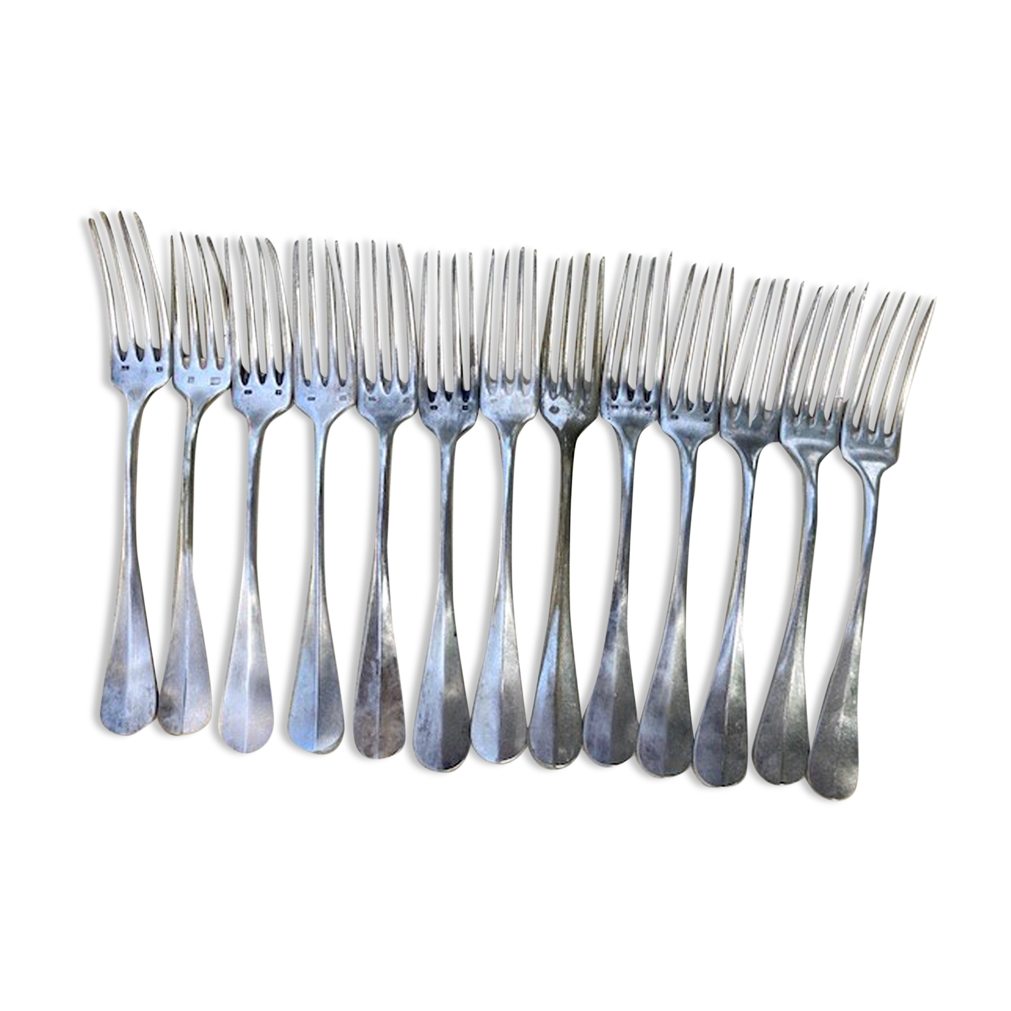 Fourchettes en métal alliage blanc avec poinçon