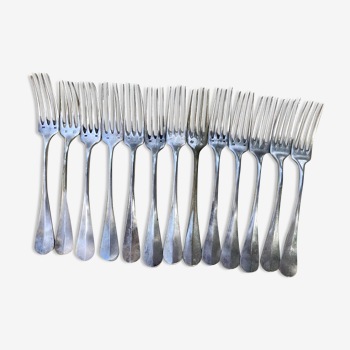 White alloy metal forks with punch
