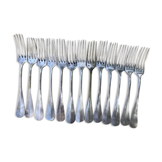 White alloy metal forks with punch