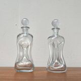 Danish Vintage Kluk Kluk Glass Bottles from Holmegaard, 1970s, Set of 2