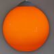 Pair of orange opaline ball pendant lights from the 60s/70s