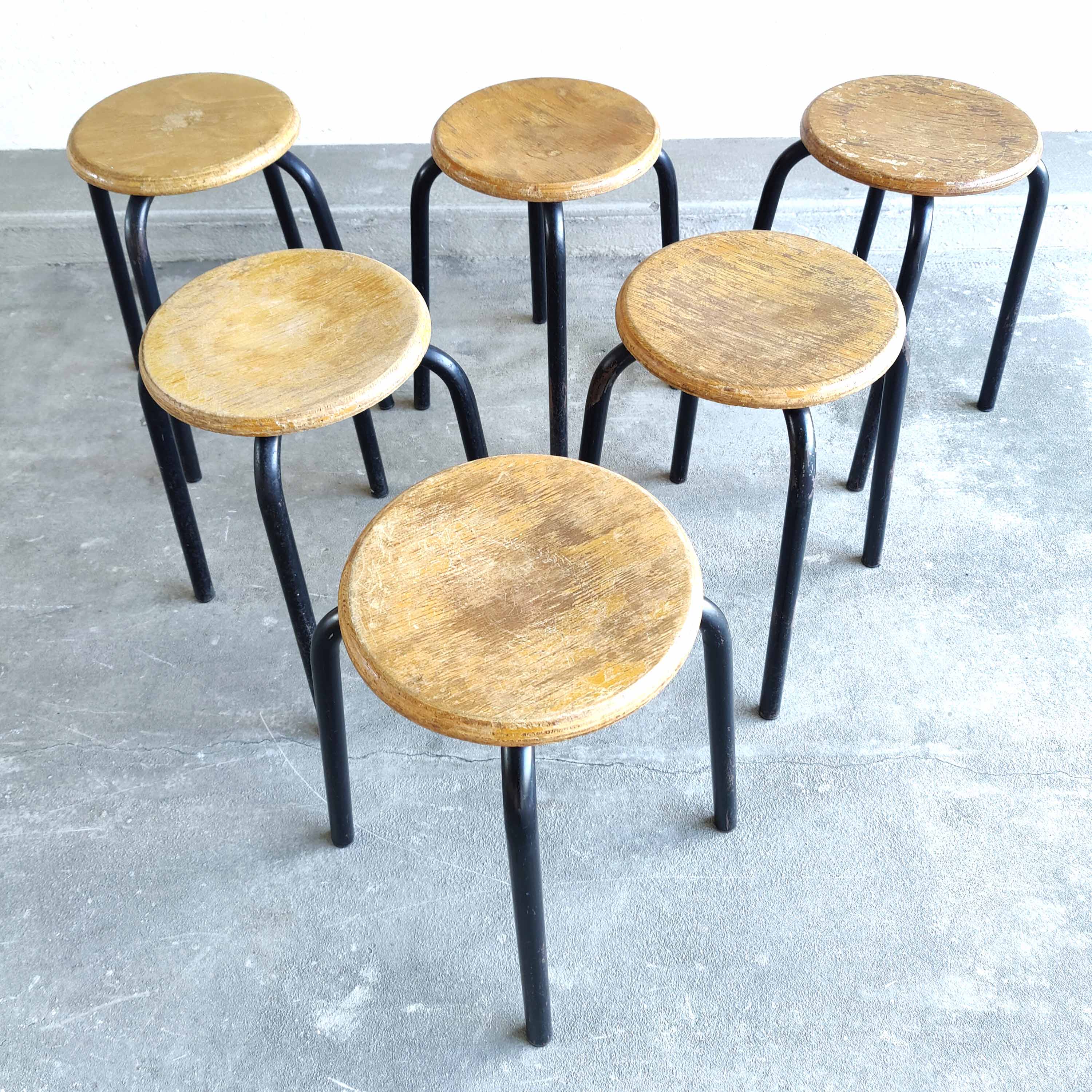 Set six vintage stools