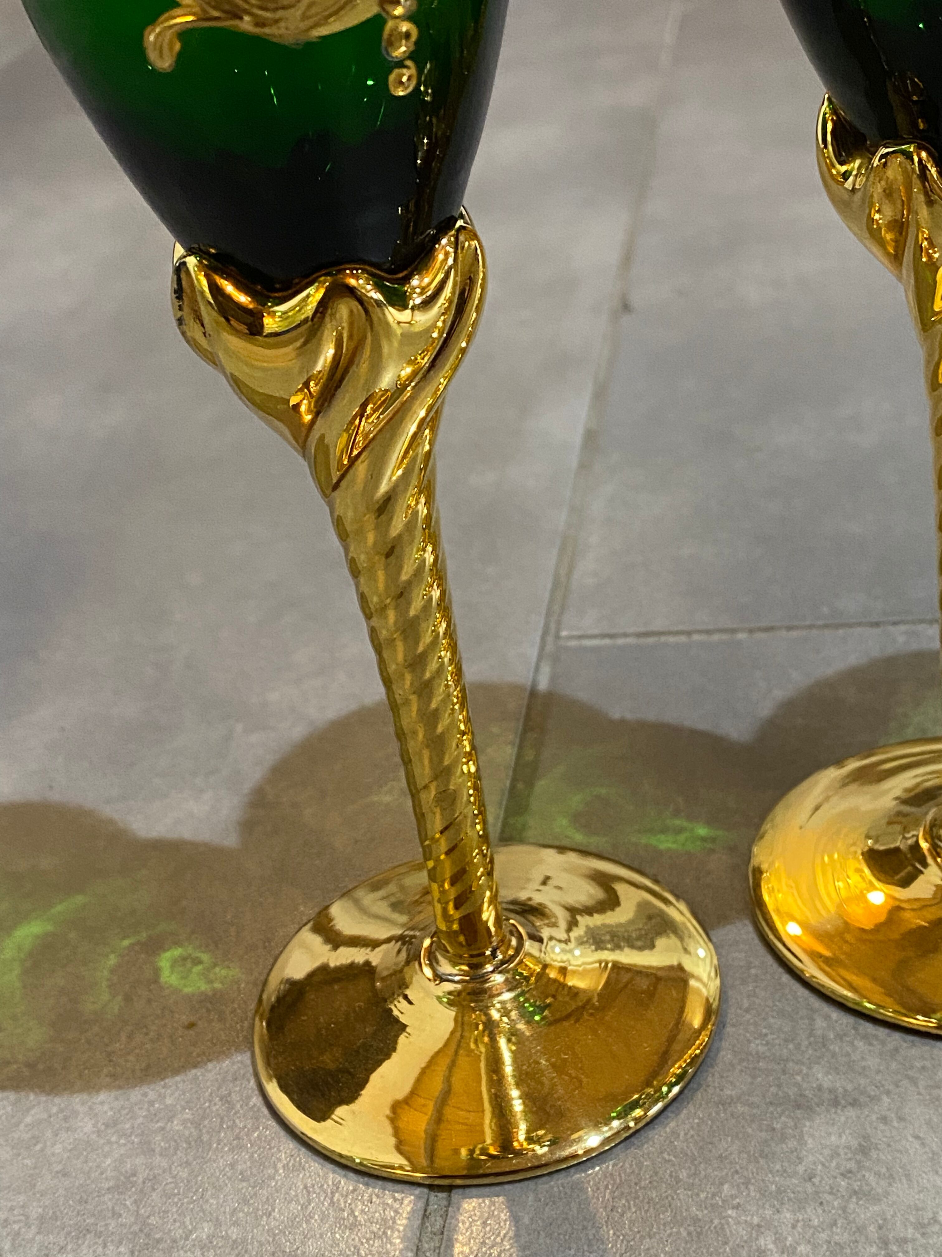 6 Murano champagne flutes